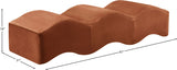 Wave Velvet Upholstered Bench in Cognac from Meridian - Luna Furniture