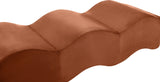 Wave Velvet Upholstered Bench in Cognac from Meridian - Luna Furniture