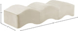 Wave Velvet Upholstered Bench in Cream from Meridian - Luna Furniture