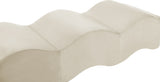 Wave Velvet Upholstered Bench in Cream from Meridian - Luna Furniture