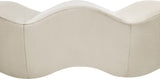 Wave Velvet Upholstered Bench in Cream from Meridian - Luna Furniture