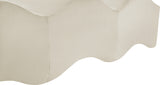 Wave Velvet Upholstered Bench in Cream from Meridian - Luna Furniture