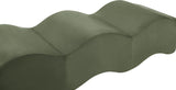 Wave Velvet Upholstered Bench in Green from Meridian - Luna Furniture