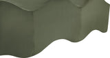 Wave Velvet Upholstered Bench in Green from Meridian - Luna Furniture