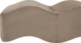 Wave Velvet Upholstered Bench in Taupe from Meridian - Luna Furniture