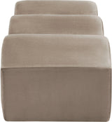 Wave Velvet Upholstered Bench in Taupe from Meridian - Luna Furniture