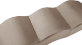 Wave Velvet Upholstered Bench in Taupe from Meridian - Luna Furniture