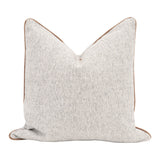 The Not So Basic 22" Essential Pillow in Howell Natural, Whiskey Brown Top Grain Leather Piping, Set of 2 - 7202-22.HNAT/WB