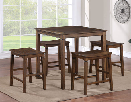 Westlake 5-Pack Counter Set, Brown(Counter Table & 4 Counter Stools) - WS5000B