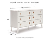 Aprilyn Full Bookcase Bed with Dresser and 2 Nightstands in White from Ashley - Luna Furniture