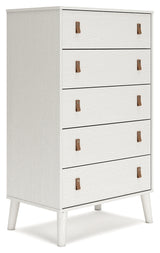 Aprilyn Full Bookcase Bed with Dresser, Chest and 2 Nightstands in White from Ashley - Luna Furniture