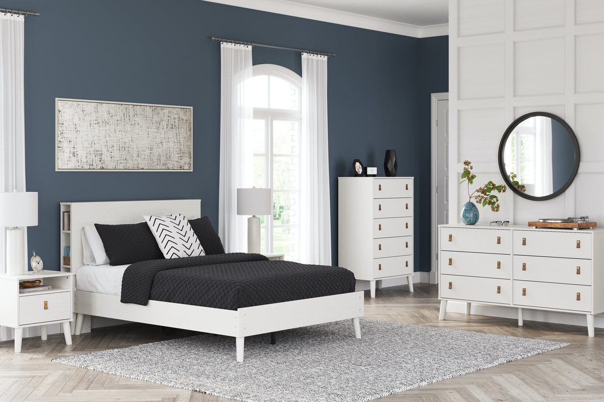 Aprilyn Full Bookcase Bed with Dresser, Chest and 2 Nightstands in White from Ashley - Luna Furniture