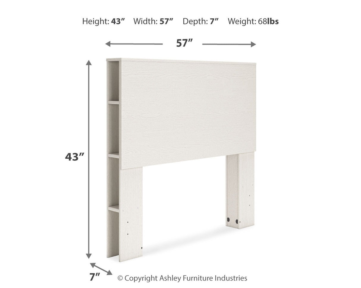 Aprilyn Full Bookcase Headboard with Dresser and 2 Nightstands in White from Ashley - Luna Furniture