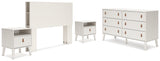 Aprilyn Full Bookcase Headboard with Dresser and 2 Nightstands in White from Ashley - Luna Furniture