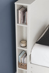 Aprilyn Full Bookcase Headboard with Dresser and 2 Nightstands in White from Ashley - Luna Furniture