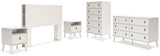 Aprilyn Full Bookcase Headboard with Dresser, Chest and 2 Nightstands in White from Ashley - Luna Furniture