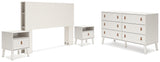 Aprilyn Queen Bookcase Headboard with Dresser and 2 Nightstands in White from Ashley - Luna Furniture