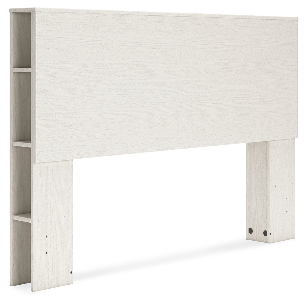 Aprilyn Queen Bookcase Headboard with Dresser and 2 Nightstands in White from Ashley - Luna Furniture