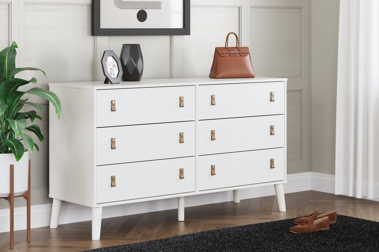 Aprilyn Queen Bookcase Headboard with Dresser and Chest in White from Ashley - Luna Furniture