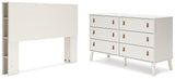 Aprilyn Queen Bookcase Headboard with Dresser in White from Ashley - Luna Furniture