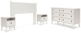 Aprilyn Queen Panel Headboard with Dresser and 2 Nightstands in White from Ashley - Luna Furniture