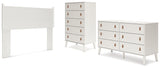 Aprilyn Queen Panel Headboard with Dresser and Chest in White from Ashley - Luna Furniture