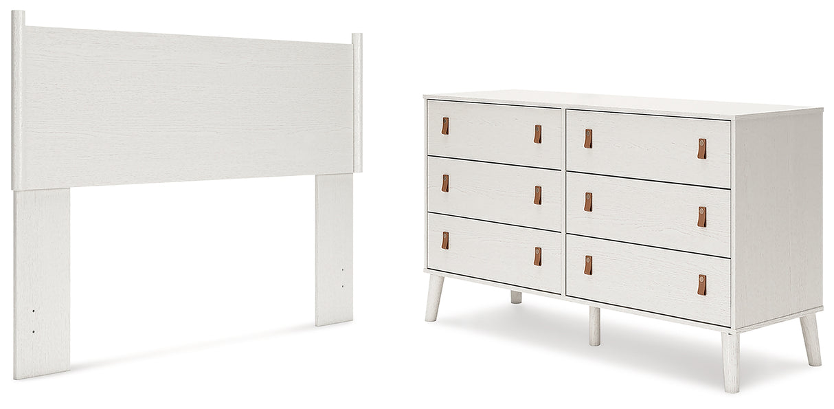 Aprilyn Queen Panel Headboard with Dresser in White from Ashley - Luna Furniture