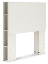 Aprilyn Twin Bookcase Headboard with Dresser and 2 Nightstands in White from Ashley - Luna Furniture