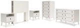 Aprilyn Twin Bookcase Headboard with Dresser, Chest and 2 Nightstands in White from Ashley - Luna Furniture