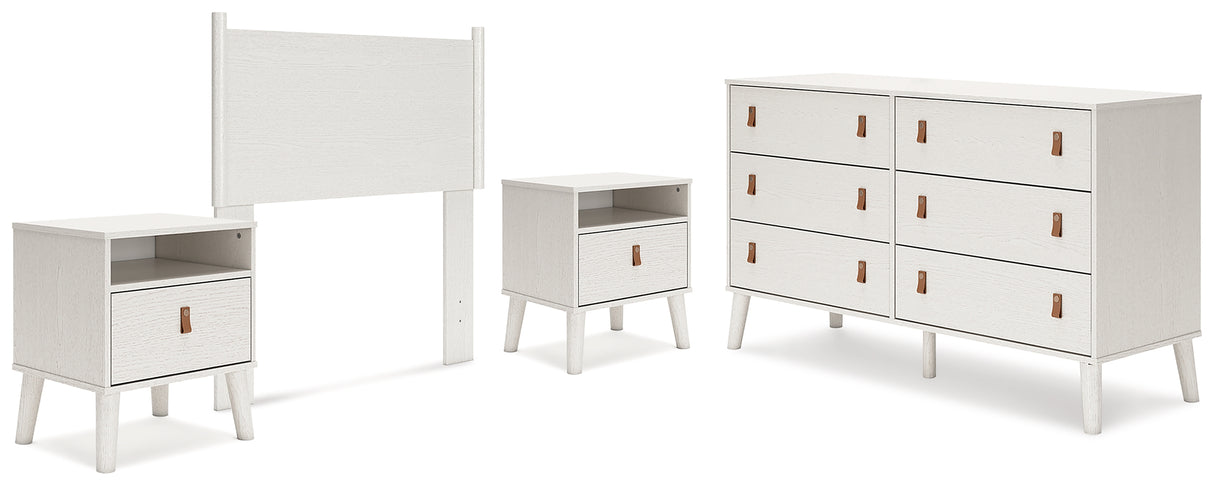 Aprilyn Twin Panel Headboard with Dresser and 2 Nightstands in White from Ashley - Luna Furniture