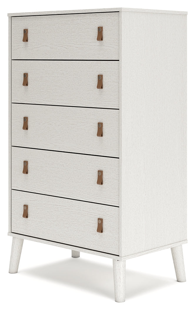 Aprilyn Twin Panel Headboard with Dresser, Chest and 2 Nightstands in White from Ashley - Luna Furniture