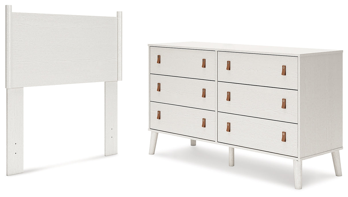 Aprilyn Twin Panel Headboard with Dresser in White from Ashley - Luna Furniture