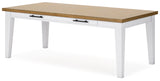 White/Natural Ashbryn Dining Table and 2 Chairs and Bench - PKG016742