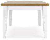 White/Natural Ashbryn Dining Table and 2 Chairs and Bench - PKG016742