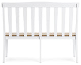 White/Natural Ashbryn Dining Table and 2 Chairs and Bench - PKG016742