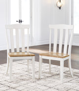 White/Natural Ashbryn Dining Table and 2 Chairs and Bench - PKG016742