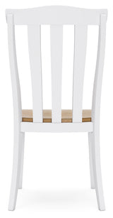 White/Natural Ashbryn Dining Table and 2 Chairs and Bench - PKG016742