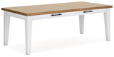 White/Natural Ashbryn Dining Table and 4 Chairs - PKG016739