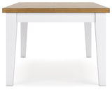 White/Natural Ashbryn Dining Table and 4 Chairs - PKG016739