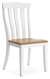 White/Natural Ashbryn Dining Table and 4 Chairs - PKG016739