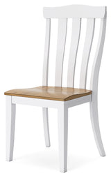 White/Natural Ashbryn Dining Table and 4 Chairs - PKG016739