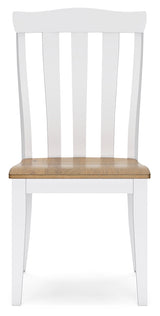 White/Natural Ashbryn Dining Table and 6 Chairs - PKG016740