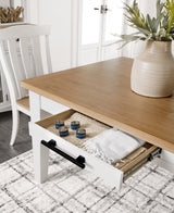 Ashbryn Dining Table and 8 Chairs in White/Natural from Ashley - Luna Furniture