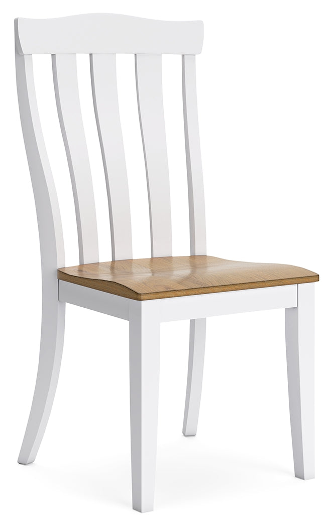 Ashbryn Dining Table and 8 Chairs in White/Natural from Ashley - Luna Furniture