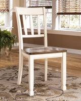 Whitesburg Dining Table and 4 Chairs in Brown/Cottage White - PKG002051