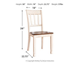 Whitesburg Dining Table and 4 Chairs in Brown/Cottage White - PKG002051