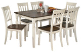 Whitesburg Dining Table and 6 Chairs in Brown/Cottage White - PKG002052