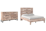 Whitewash Neilsville Full Platform Bed with Dresser - PKG009212