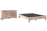 Whitewash Neilsville Queen Platform Bed with Dresser - PKG009180