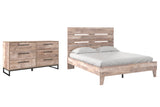 Whitewash Neilsville Queen Platform Bed with Dresser - PKG009188